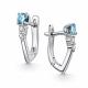 Серебряные серьги АЛЬКОР с бриллианитом и фианитом 02-5911/0БТ9-00