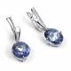 Серебряные серьги АЛЬКОР 02-5995/0СГХ-00 с горным хрусталём