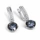 Серебряные серьги АЛЬКОР 02-5998/0ЧГХ-00 с фианитом и горным хрусталём