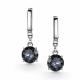 Серебряные серьги АЛЬКОР 02-6000/0ЧГХ-00 с горным хрусталём