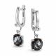 Серебряные серьги АЛЬКОР 02-6000/0ЧГХ-00 с горным хрусталём