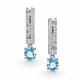 Серебряные серьги АЛЬКОР 02-6001/00ТБ-00 с топазом и фианитом