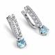 Серебряные серьги АЛЬКОР 02-6001/00ТБ-00 с топазом и фианитом