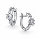 Серебряные серьги АЛЬКОР 02-6003/00ГХ-00 с фианитом и горным хрусталём
