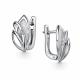 Серебряные серьги АЛЬКОР 02-6006/000Б-00 с бриллиантом
