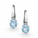 Серебряные серьги АЛЬКОР 02-6021/00ТБ-00 с топазом и фианитом
