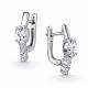 Серебряные серьги АЛЬКОР 02-6022/00ГХ-00 с фианитом и горным хрусталём