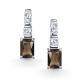 Серебряные серьги АЛЬКОР 02-6023/00РТ-00 с фианитом и раухтопазом