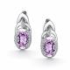 Серебряные серьги АЛЬКОР 02-6032/00АМ-00 с фианитом и аметистом