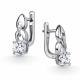 Серебряные серьги АЛЬКОР 02-6033/00ГХ-00 с фианитом и горным хрусталём