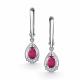 Серебряные серьги АЛЬКОР 02-6110/000Р-00 с фианитом и рубином