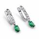 Серебряные серьги АЛЬКОР 02-6111/000И-00 с фианитом и изумрудом