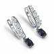 Серебряные серьги АЛЬКОР 02-6112/000С-00 с фианитом и сапфиром
