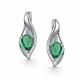 Серебряные серьги АЛЬКОР 02-6115/000И-00 с изумрудом