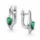 Серебряные серьги АЛЬКОР 02-6115/000И-00 с изумрудом