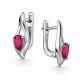 Серебряные серьги АЛЬКОР 02-6115/000Р-00 с рубином