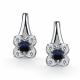 Серебряные серьги АЛЬКОР 02-6117/000С-00 с фианитом и сапфиром