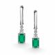 Серебряные серьги АЛЬКОР 02-6125/00АГ-00 с фианитом и агатом