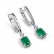 Серебряные серьги АЛЬКОР 02-6125/00АГ-00 с фианитом и агатом