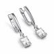 Серебряные серьги АЛЬКОР 02-6125/00ГХ-00 с фианитом и горным хрусталём