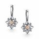 Серебряные серьги АЛЬКОР 02-6162/000Б-00 с бриллиантом