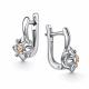 Серебряные серьги АЛЬКОР 02-6162/000Б-00 с бриллиантом