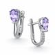Серебряные серьги АЛЬКОР 02-6176/БТ30-00 с фианитом
