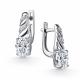 Серебряные серьги АЛЬКОР 02-6177/00БТ-00 с фианитом