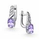 Серебряные серьги АЛЬКОР 02-6177/БТ30-00 с фианитом