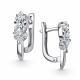 Серебряные серьги АЛЬКОР 02-6180/00БТ-00 с фианитом