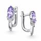 Серебряные серьги АЛЬКОР 02-6180/БТ30-00 с фианитом