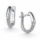 Серебряные серьги АЛЬКОР 02-6191/000Б-00 с бриллиантом