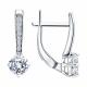 Серьги из белого золота SOKOLOV 0201045-3 с фианитом