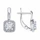 Серьги из белого золота SOKOLOV 0201220-3 с фианитом
