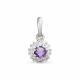 Серебряная подвеска АЛЬКОР 03-0888/00АМ-00 с фианитом и аметистом