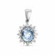 Серебряная подвеска АЛЬКОР 03-1163/00ТБ-00 с топазом и фианитом