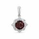 Серебряная подвеска АЛЬКОР 03-1345/00ГР-00 с фианитом и гранатом