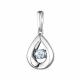 Серебряная подвеска АЛЬКОР 03-1874/00ТБ-00 с топазом