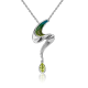 Серебряная подвеска Platina 03-3234-00-205-0200-69 с хризолитом и эмалью