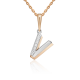Подвеска-буква V из комбинированного золота Platina с фианитом 03-3419-V-401-1111