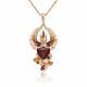 Золотая подвеска Platina 03-3485-00-722-1110 с цитрином, гранатом и эмалью