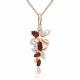 Золотая подвеска Platina 03-3656-00-264-1110 с топазом и гранатом