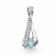 Серебряная подвеска АЛЬКОР 03-4723/00ТБ-00 с топазом и фианитом