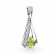 Серебряная подвеска АЛЬКОР 03-4723/00ХР-00 с фианитом и хризолитом