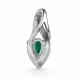 Серебряная подвеска АЛЬКОР 03-6115/000И-00 с изумрудом