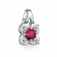 Серебряная подвеска АЛЬКОР 03-6117/000Р-00 с фианитом и рубином
