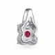 Серебряная подвеска АЛЬКОР 03-6117/000Р-00 с фианитом и рубином