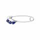 Серебряная булавка АЛЬКОР 04-2195/0ГТС-00 с гидротермальным сапфиром