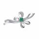 Серебряная брошь АЛЬКОР 04-3605/00АГ-00 с фианитом и агатом