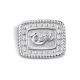 Серебряная брошь АЛЬКОР 04-4956/00КЦ-00 с фианитом